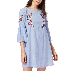 Embroidered Searsucker Dress